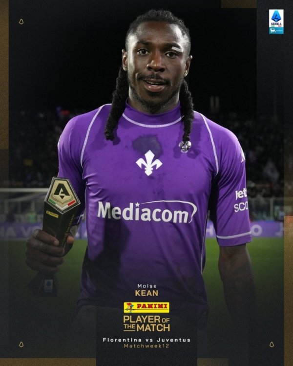 Ông chủ cũ đã gửi hỗ trợ! Quan chức Serie A: Keane được bầu là cầu thủ xuất sắc nhất trận Fiorentina vs Juventus